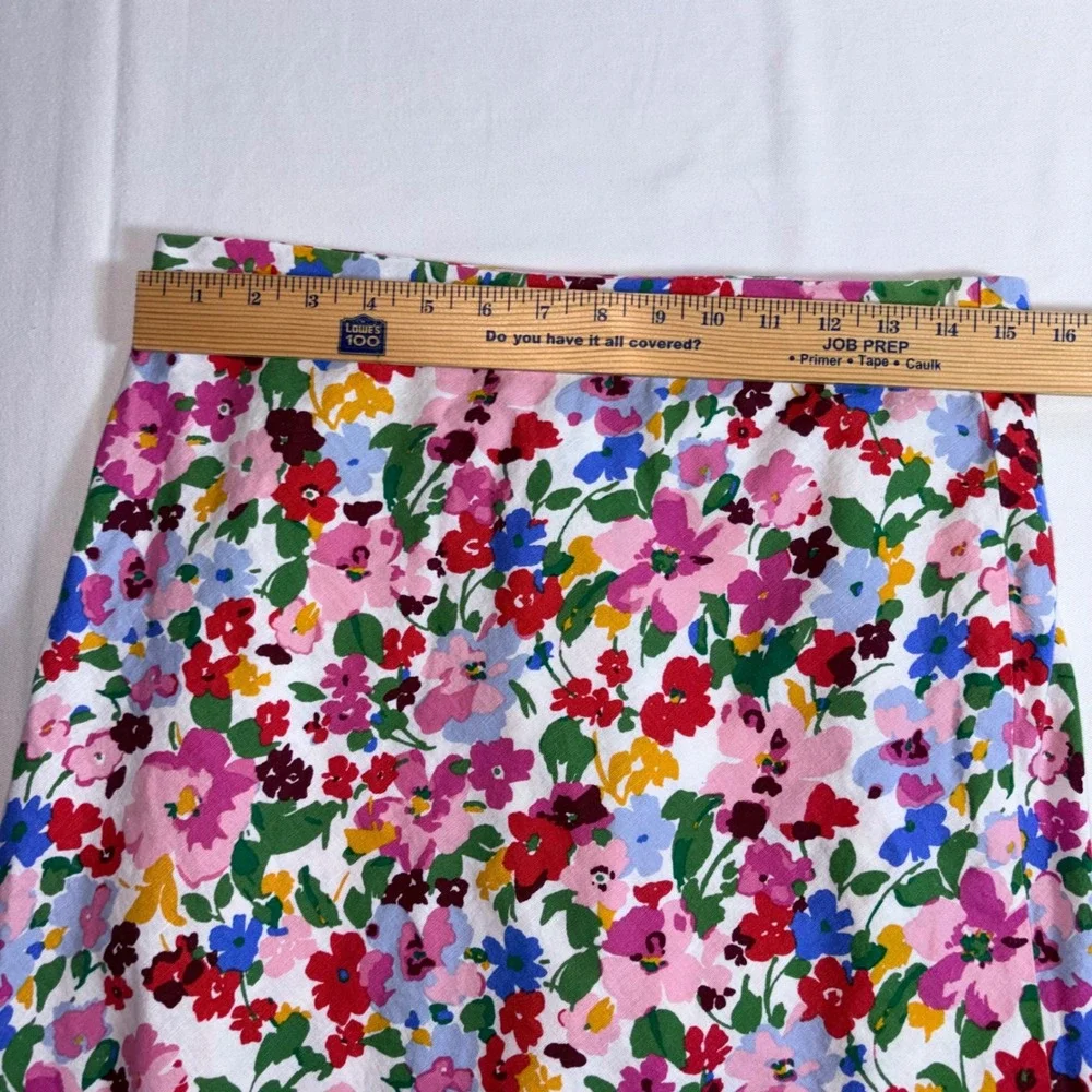 J. Crew Pink Floral Midi Skirt